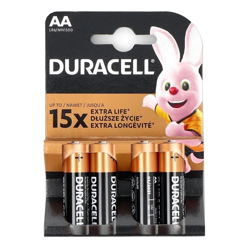 Baterie tužková Duracell LR6 AA, 4 ks