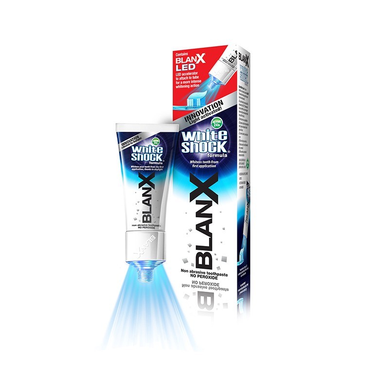 BlanX White Shock Protect, zubní pasta s LED aktivátorem
