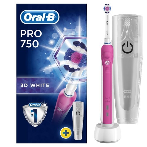 Braun Oral-B PRO 750 3D White zubní kartáček - růžový