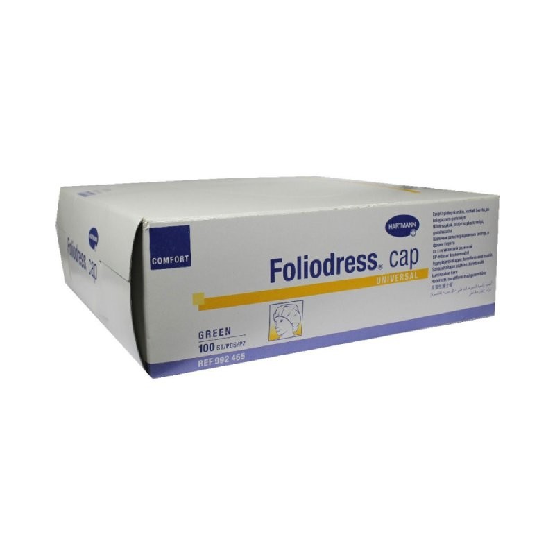 Čepice baret Foliodress Cap Universal, s gumičkou, zelená (100ks/bal) (8bal/kar)