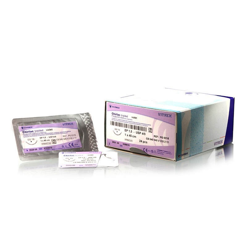 Chirlac braided violet 4/0 (EP1,5), 1 x 75 cm HR22, 24 ks v balení