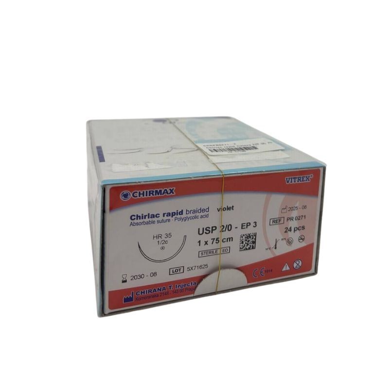 Chirlac rapid violet 2/0 (3) 75 cm HR35, 24 ks