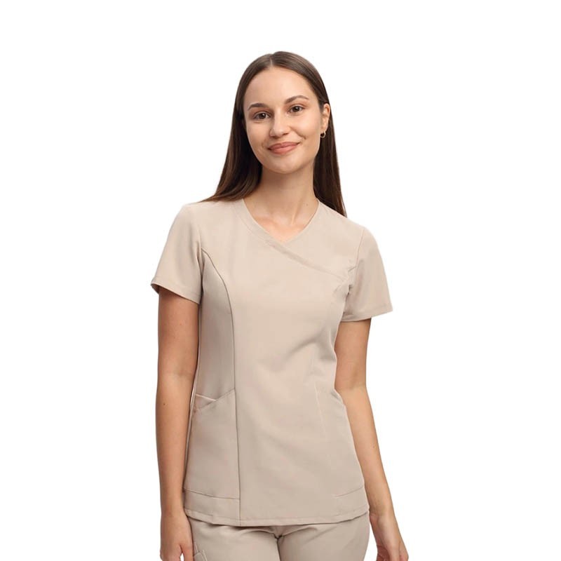 Dámská halena vypasovaná, Elegant Stretch, béžová