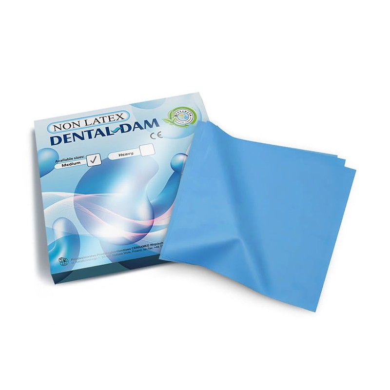 Dental dam bez latexu, modrý, 36 ks