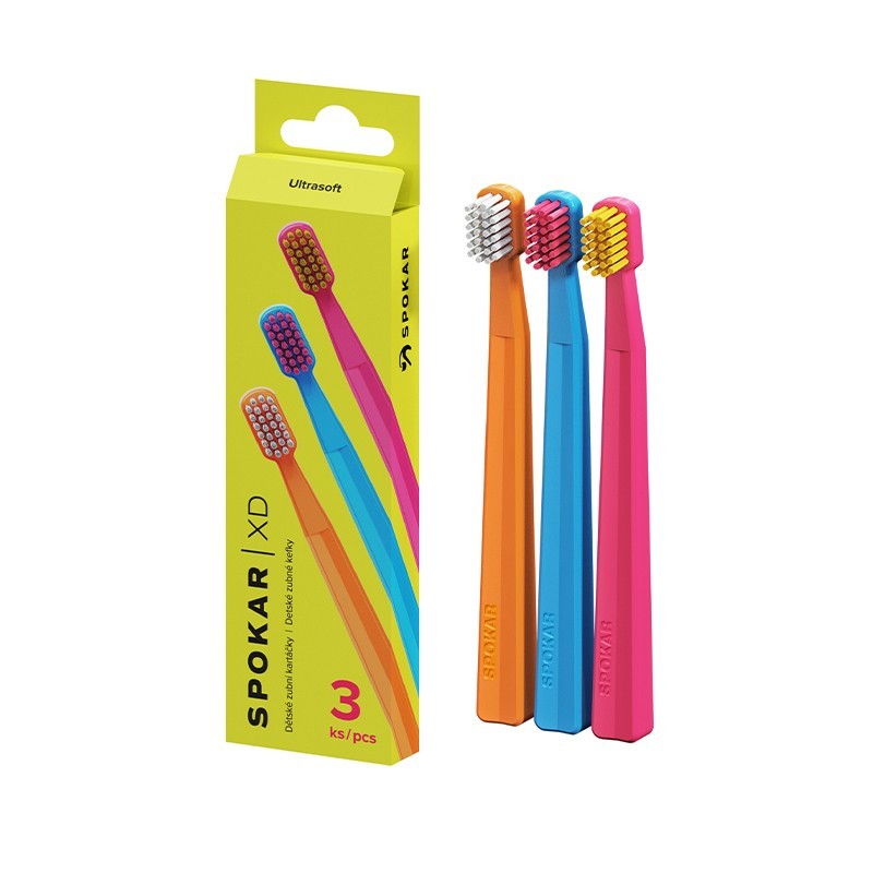 Dětský zubní kartáček Spokar XD, ultra soft, 3 ks