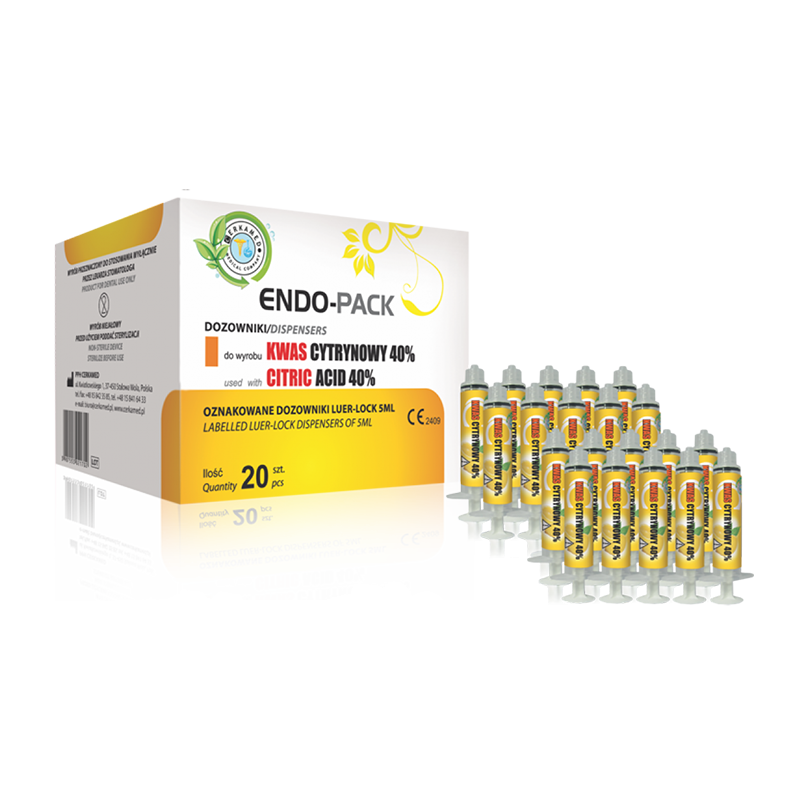 Endo-Pack Citric Acid 40 %, 20 x 5 ml striekačiek