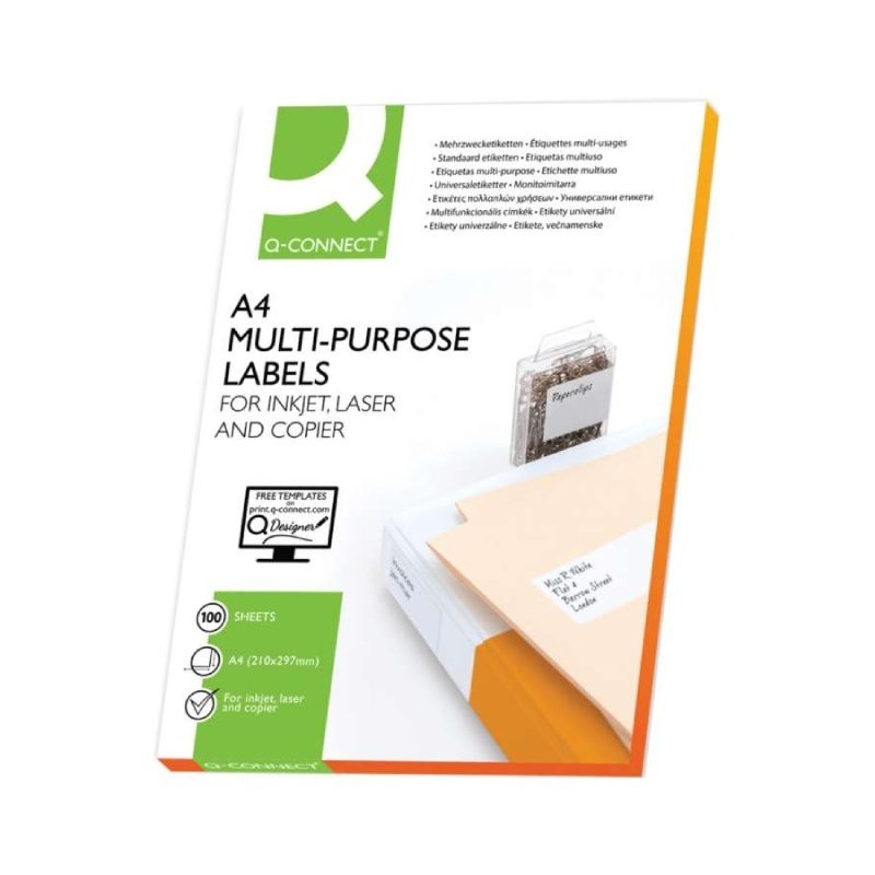 Etikety univerzálne, biele, 210 x 297 mm (bal.100ks)
