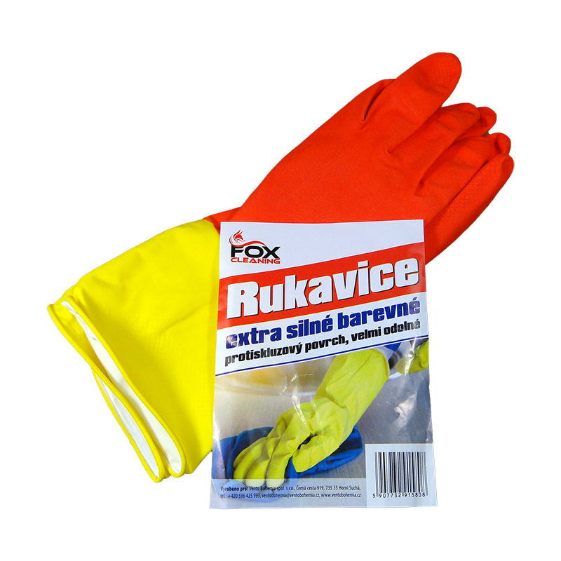 Extra silné barevné rukavice Fox Cleaning