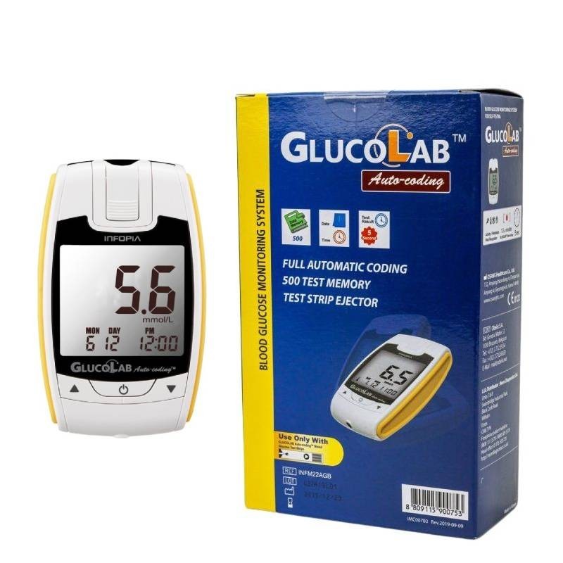 Glukometr Glucolab, 25 ks testovacích proužků + 25 lancet