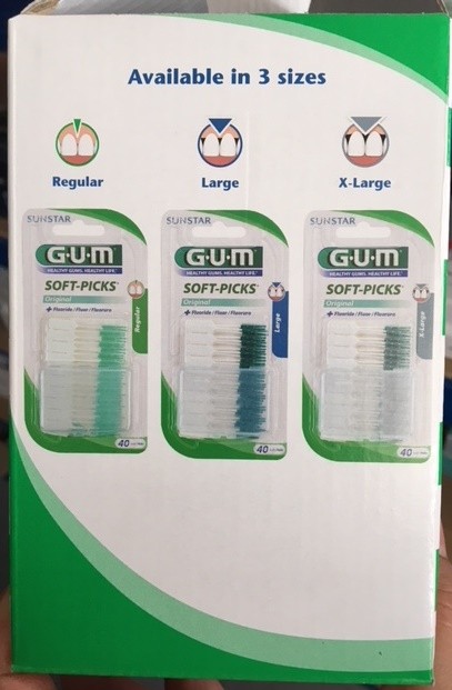 GUM Soft-Picks, ordinačné balenie, 2 ks vo vzorke, celkom 100 vzoriek v kartóne