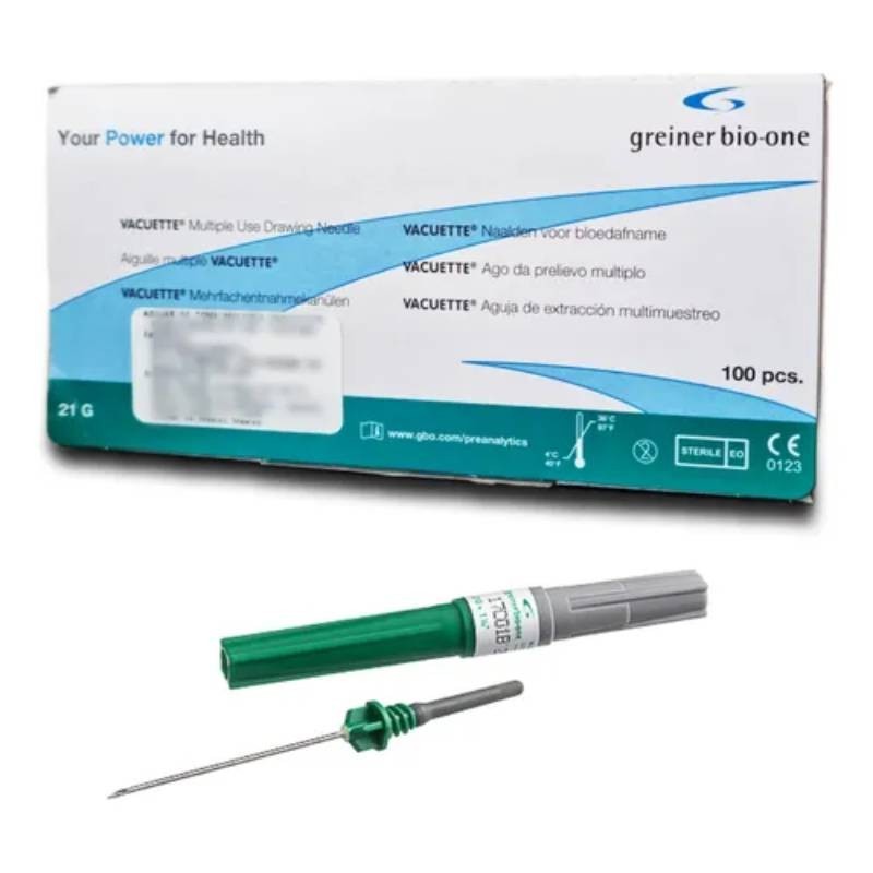 Jehla zelená Vacuette 38 mm, 100 ks