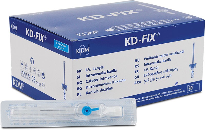 Intravenózní kanyla KDM s křidélky, s portem - bílá, G 17 1,15/1,50, exp 06/2020