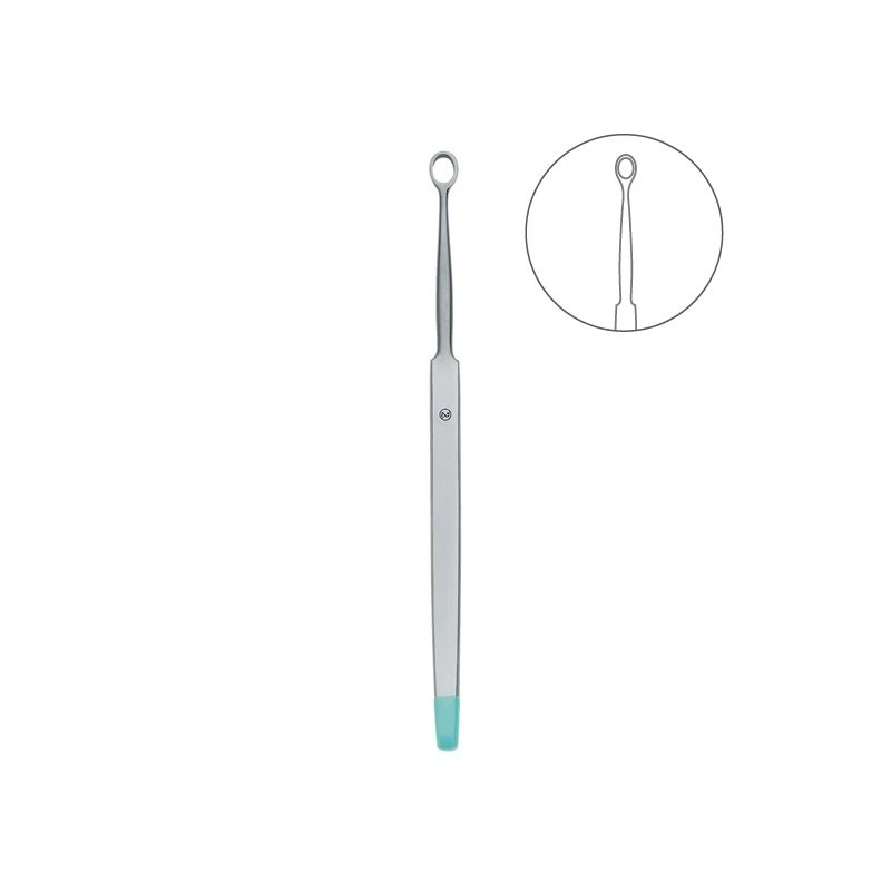 Jednorazová kyreta Lupus podľa Foxa, dĺžka 14,5 cm, priemer 6 mm, kovová, 25 ks