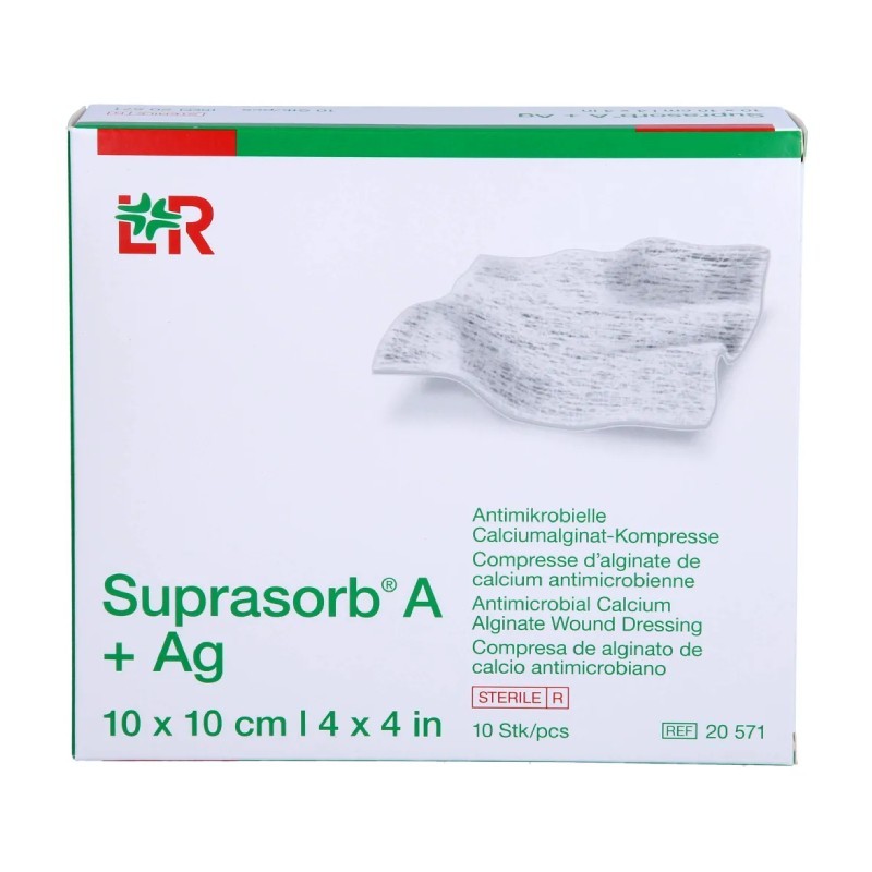 Kompresy sterilné Suprasorb A+Ag 10cm x 10cm (bal.10ks)