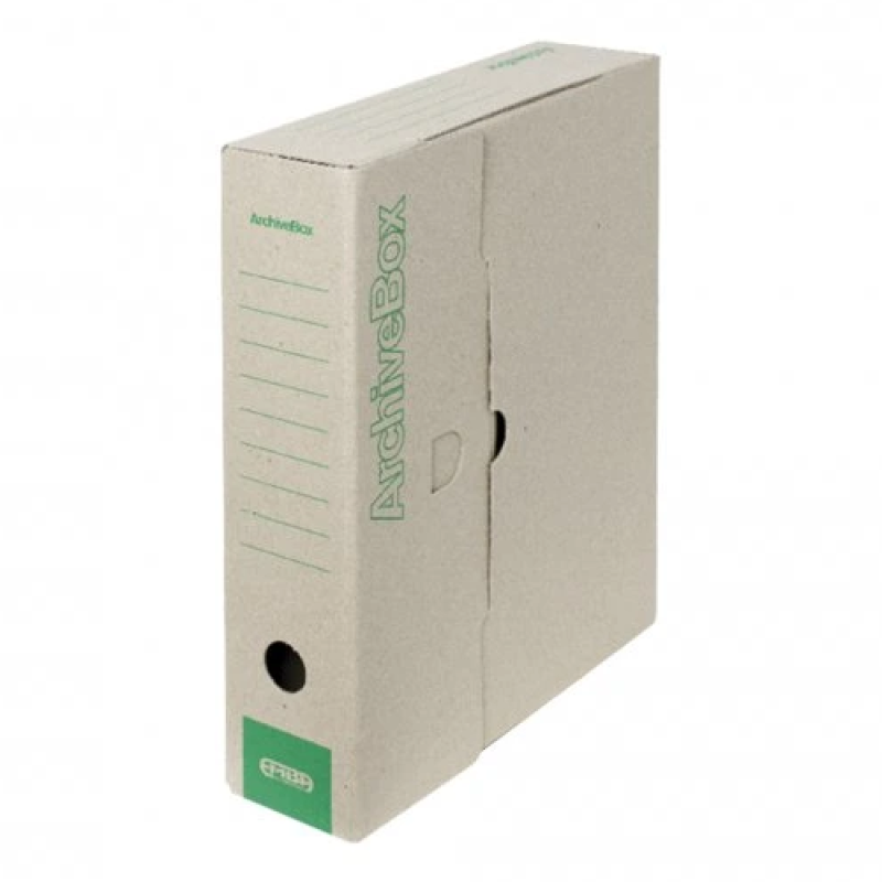 Box archivační A4 EMBA 330 x 260 x 110 mm, přírodní/zelená