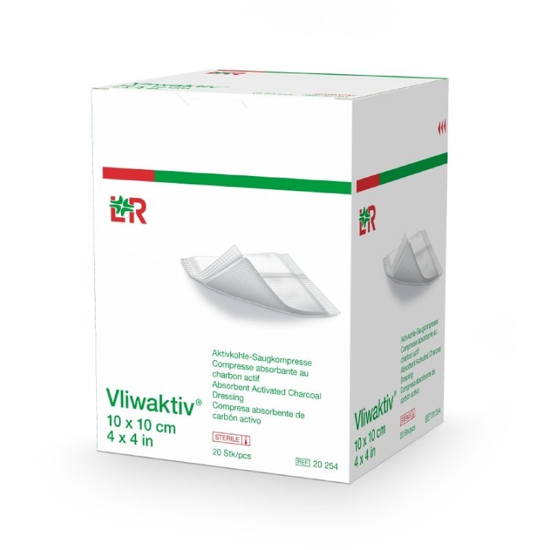 Krytí Vliwaktiv s aktivním uhlím, sterilní, 20 ks