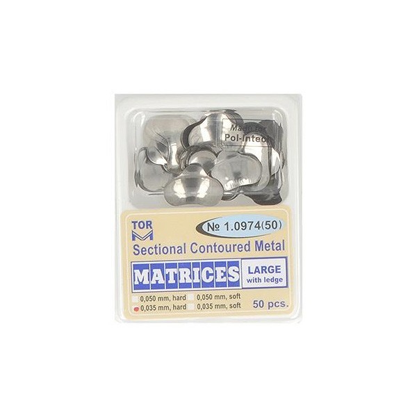 Matrice sekční 50 ks (1.0974) vel. L s hranou, tl. 0,035 mm, hard - tvrdé