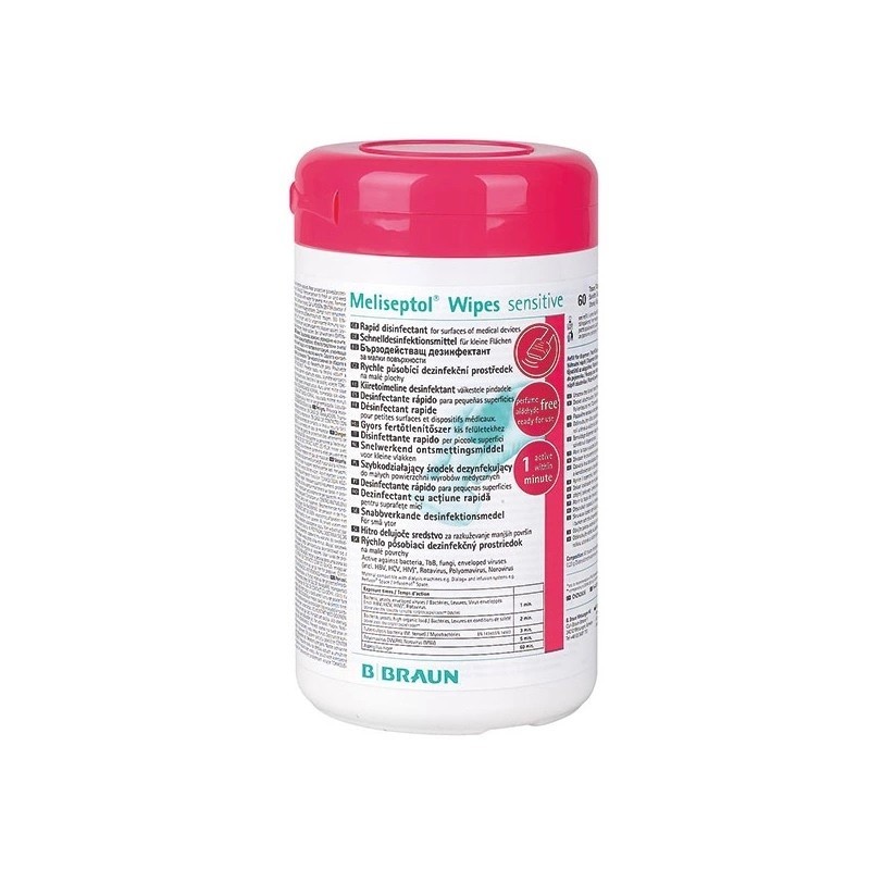 Meliseptol Wipes Sensitive utierky, dóza, 60 ks, exp 02/2023