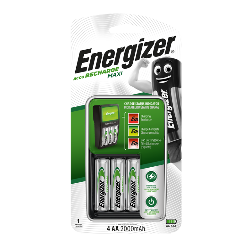 Nabíječka Energizer Maxi - na 4 baterie AA nebo AAA, 2000 mAh