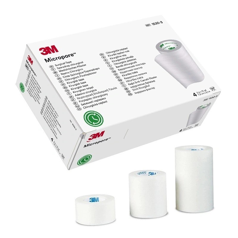 Náplast 3M Micropore 2,5 cm x 9,1 m, 12 ks, poškozená krabička
