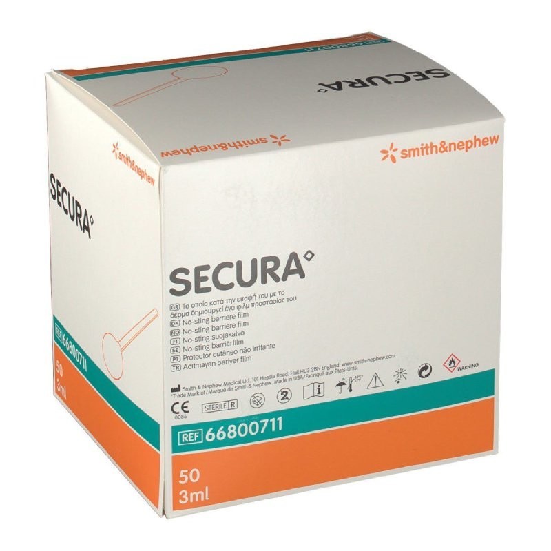 Nedráždivý bariérový film, tampón Secura, 3 ml, 50 ks