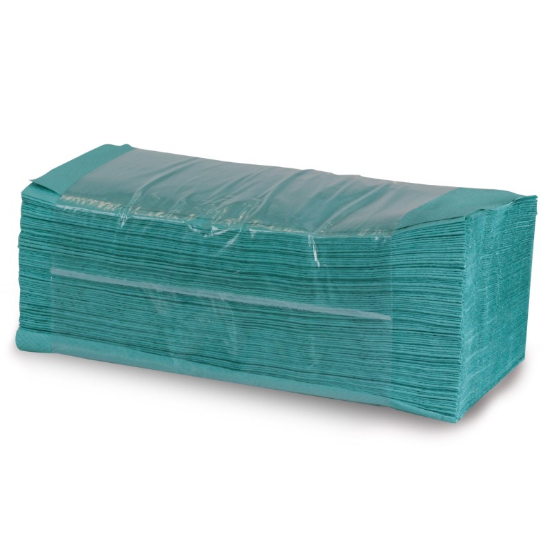 Papierové utierky zelené, skladané Z-Z, 1-vrstvové, 5000 ks