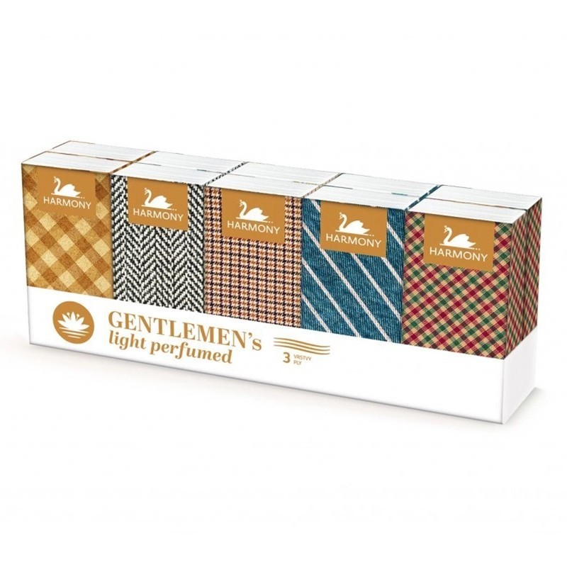 Papírové kapesníky Harmony, parfémované, 3-vrstvé, 10 x 10 ks