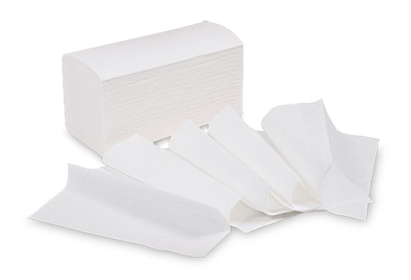 Papírové ručníky 2-vrstvé, Z-Z bílé, 100% celulóza, 3200 ks, 21x23cm - délka 11.5cm