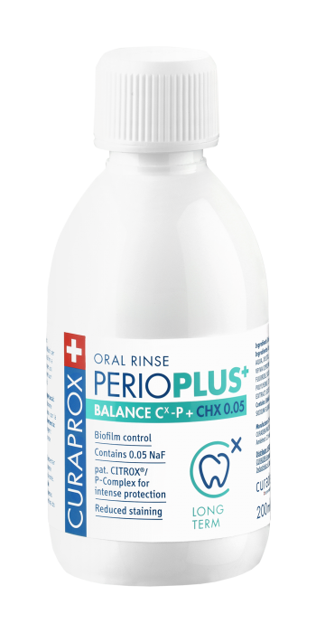 Perio Plus+ Balance ústna voda, 0,05 % chlórhexidín, 200 ml