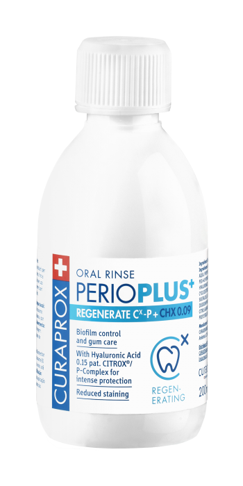 Perio Plus+ Regenerate ústní voda, 0,09% chlorhexidin, 200 ml