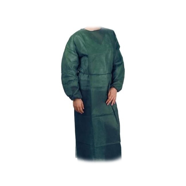 Plášť návštevnícky s gumičkou na rukávoch, XL/XXL, zelený, tenší, 10 ks v balení