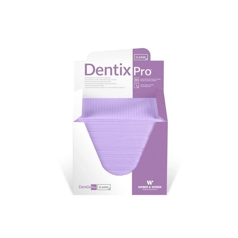 Podbradníky DentixPro Classic v boxe 33 x 48 cm, fialové, poškodený obal