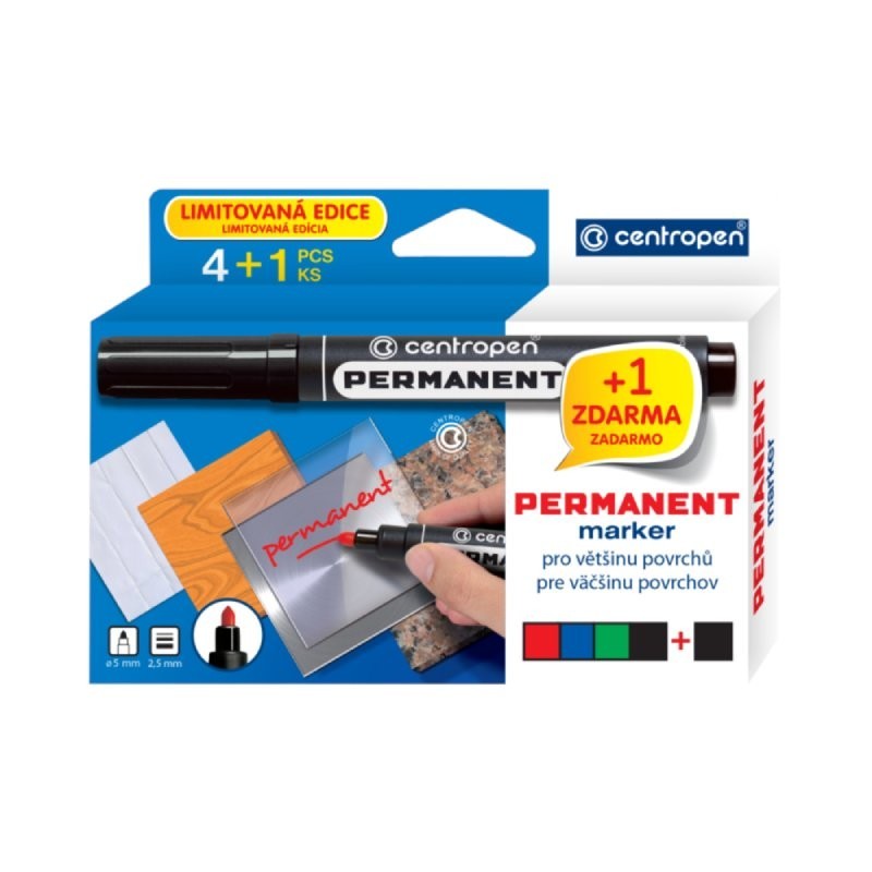 Popisovač permanentní Centropen 8566, sada barev