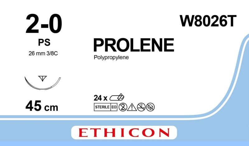 Prolene modrý 2/0 45 cm PS, 24 ks