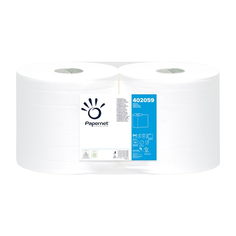 Průmyslová role Papernet 2-vrstvá, celulóza, 232 m, průměr 27 cm, 2 ks