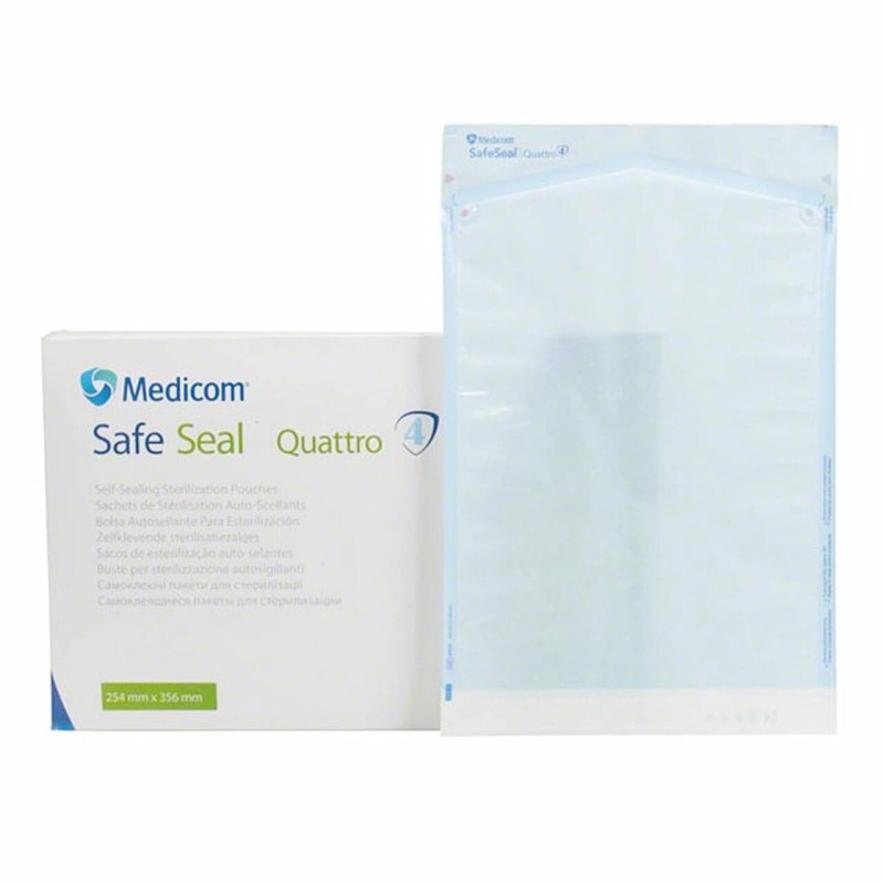 Samolepicí sáček Safe-Seal pro parní sterilizaci, 254 x 356 mm, 200 ks, poškozený obal