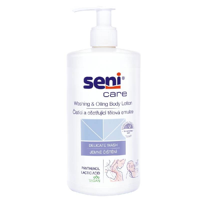 Seni Care čistící a ošetřující tělová emulze, 500 ml