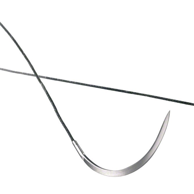 Šicí materiál Silkam čierny 7/0 (0,5) 45 cm 2XDSMP7(M), 36 ks
