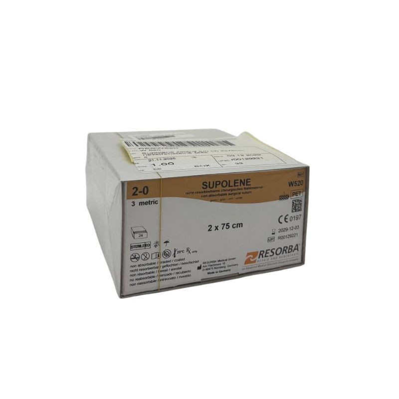 Supolene zelený 2/0 (3) 2x75 cm, 24 ks