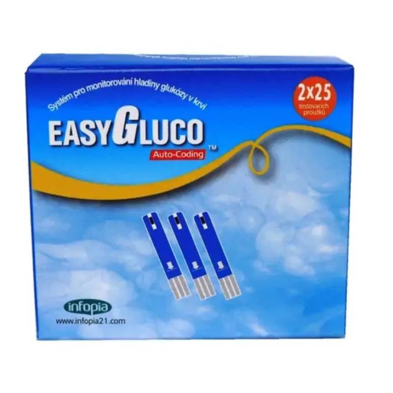 Testovacie prúžky pre glukom. EasyGluco 50ks