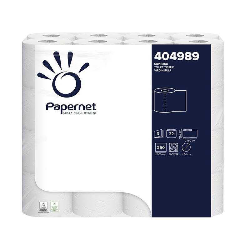 Toaletní papír Papernet, 3-vrstvý, 32 rolí v balení