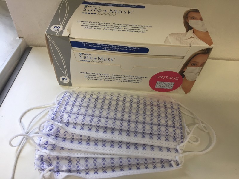 Ústenky s gumičkou Medicom VINTAGE, 60 ks, "károvaná" potlač