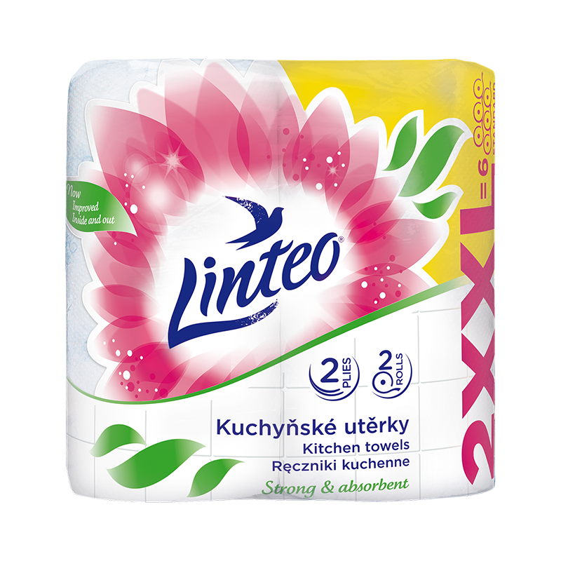 Kuchyňské utěrky Linteo XXL - 2vrstvé, bílé, 2 role