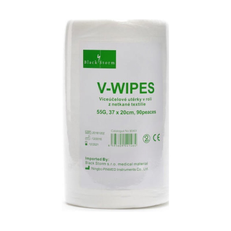 V-Wipes víceúčelové utěrky v roli z netkané textilie, 55G, 37 cm x 20 cm,  90 ks
