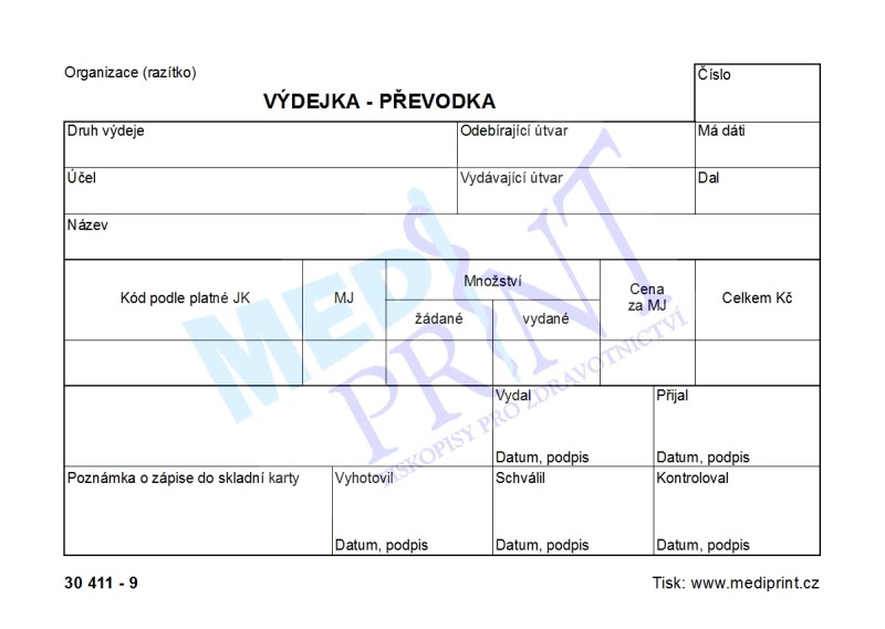 Výdejka-převodka A6