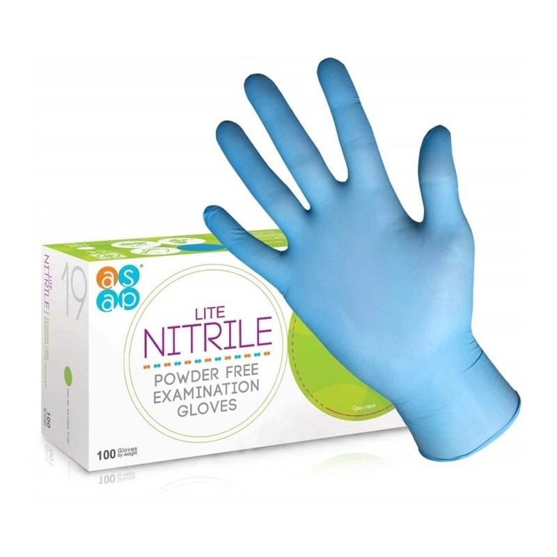 Vyšetřovací rukavice ASAP Cobalt Blue LITE nitril, nepudrované, modré (COBALT), vel. XL, 100 ks