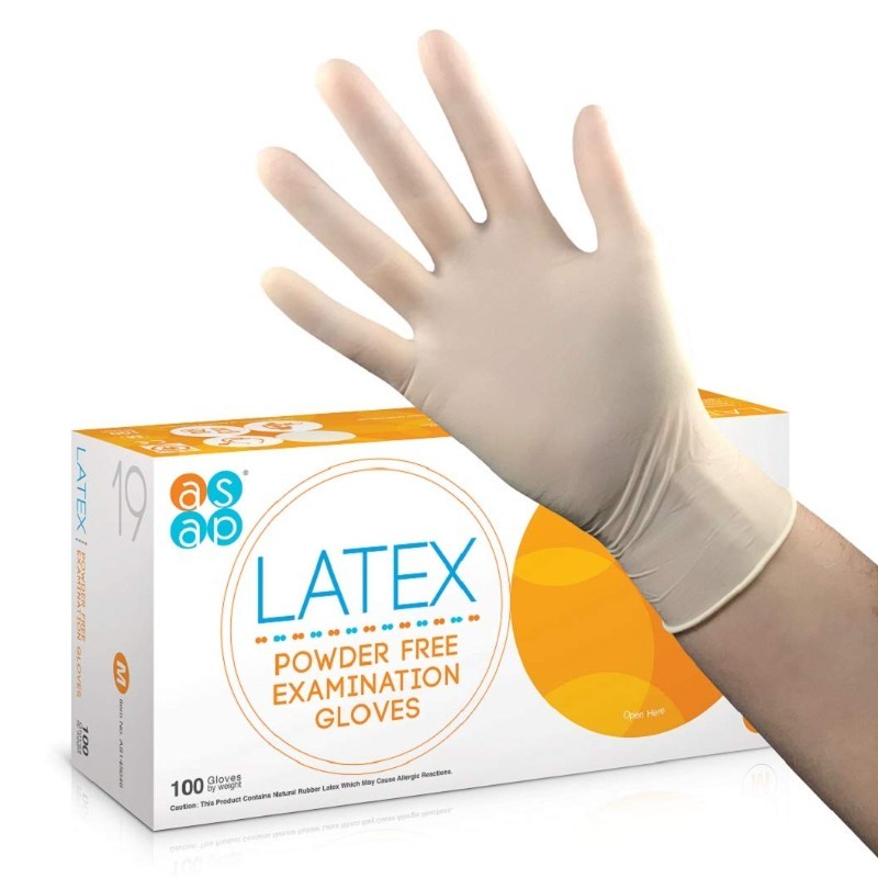 Vyšetřovací rukavice ASAP latex, nepudrované, 100 ks