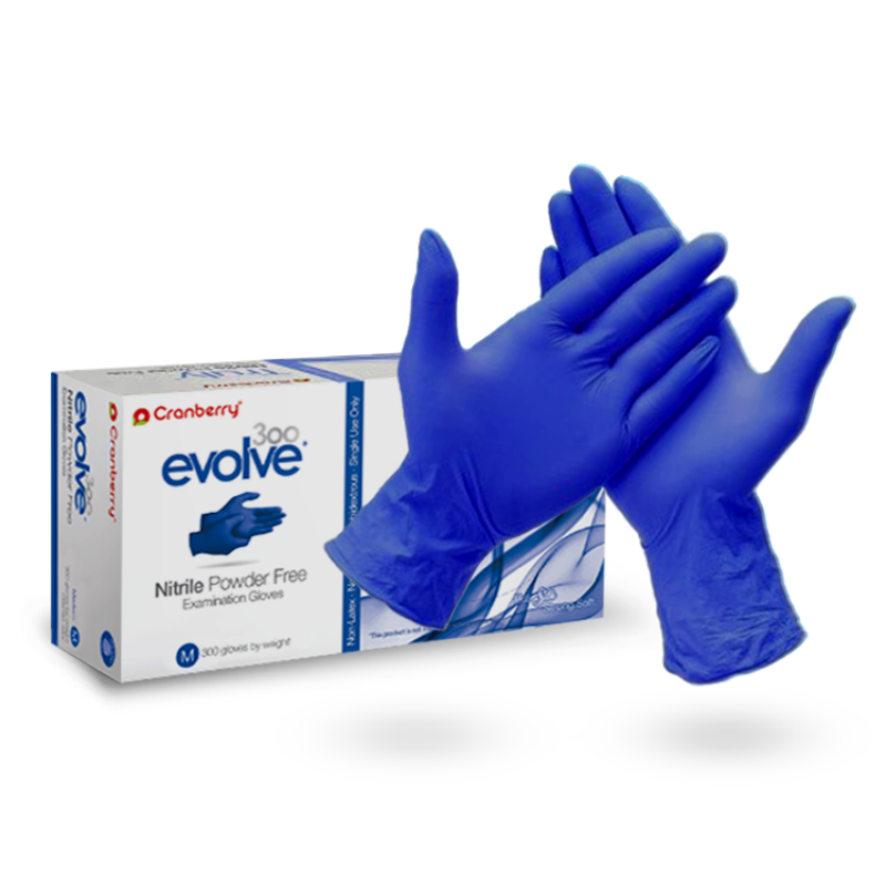 Vyšetřovací rukavice Cranberry Evolve nitril, nepudrované, Cobalt blue (modré), vel. XL, 100 ks