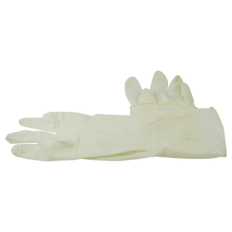 Vyšetřovací rukavice Med Comfort latex, pudrované, bílé, vel. S, 100 ks