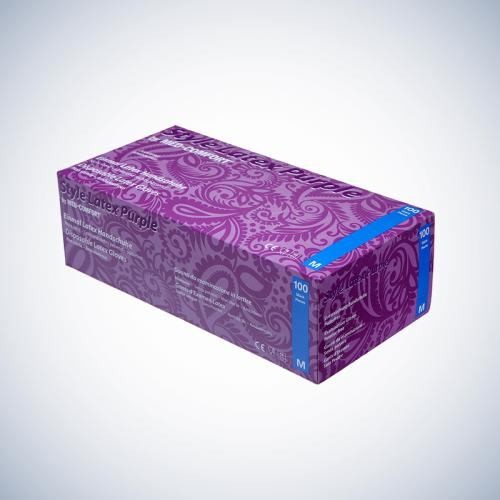 Vyšetřovací rukavice Style latex, nepudrované, Purple, 100 ks